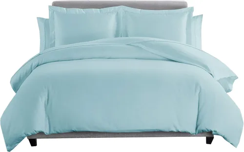 Miniatura 6 de sheetsnthings Juego de ropa de cama matrimonial de 600 hilos, 100% algodón de 7 piezas, funda de edredón y fundas de almohada con sábanas de cama