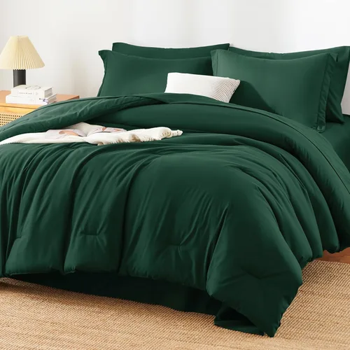 Miniatura 13 de Juego de edredón blanco queen, 7 piezas cama en una bolsa, juego ligero de ropa de cama queen, juego de 7 piezas para todas las estaciones, suave