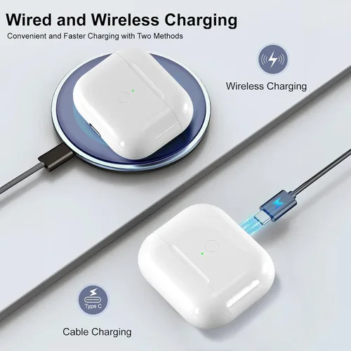 Miniatura 4 de Funda de carga inalámbrica compatible con AirPod de 4ª generación, funda de cargador Air Pod 4 de repuesto con botón de sincronización