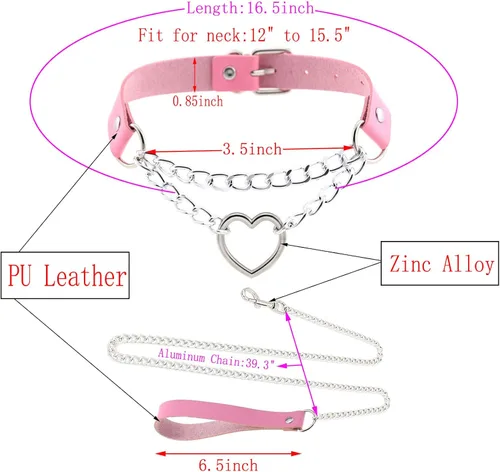 Miniatura 7 de Tosmifairy Conjunto de joyas sexys, collar y correa para mujeres, damas, mascotas