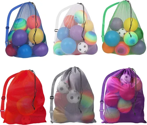 Miniatura 8 de GSE Games & Sports Expert 24x36/30x40 X-Large Mesh Sports Equipment Drawstring Bag for Soccers, Basketballs, Footballs