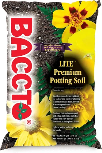 Michigan Peat 1440 Baccto Lite Premium - Tierra para macetas para jardinería interior y exterior, inicio de semillas, propagación y más, bolsa de 40