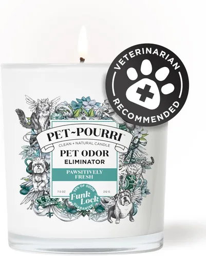 Pet-Pourri Pawsitively Fresh - Vela desodorizante de olores de mascotas, quema hasta 45 horas, aromaterapia y ambientador con aceites esenciales,