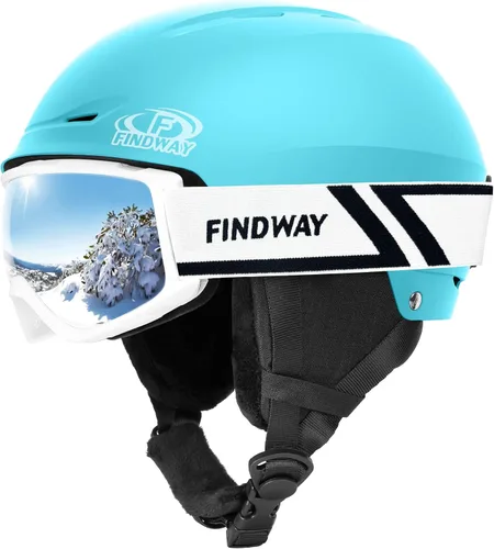 Miniatura 10 de Findway - Juego de Casco de Esquí, Casco de Snowboard con Gafas para Adultos [A Prueba de Golpes] Casco de Deportes de Nieve Seguro y Duradero