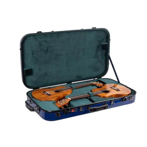 Miniatura 7 de Crossrock Estuche doble de fibra de vidrio con cerradura TSA para dos ukeleles de concierto/tenor-negro (CRF2020DTUBK)