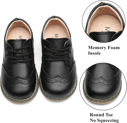 Miniatura 9 de DADAWEN - Zapatos de vestir para niña con cordones para uniforme de Oxford, cómodos, mocasines (niños pequeños)