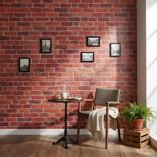 Miniatura 3 de VitalCozy Fondo de pared de ladrillo de Navidad de 4 x 30 pies, decoración de chimenea de ladrillo sintético, fondo de fotografía para baby shower