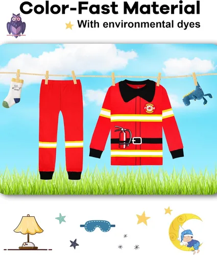 Miniatura 7 de KOBERO Boys Pajamas 4 Pieces Long Set 100% Cotton Sleepwear Size 18 Months-12 Years