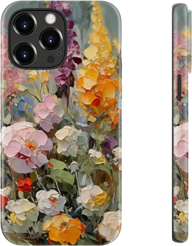 Miniatura 53 de LUHOURI Funda para iPhone 12 Mini, compatible con carga inalámbrica, doble capa, interior de silicona suave + carcasa exterior dura, bonito diseño