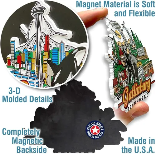 Miniatura 3 de Imán de collage de Nashville City por Classic Magnets, recuerdos coleccionables de goma 3D estilo vintage y regalos fabricados en los Estados