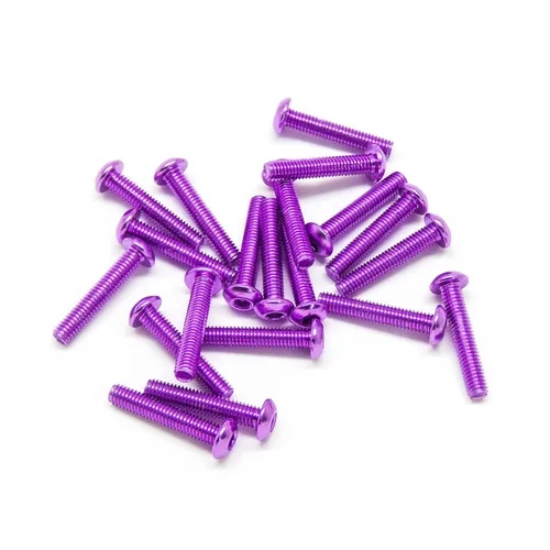 Miniatura 3 de 20pcs M3x16mm Tornillos de cabeza de botón 6063 Aluminio Hex Socket (colores anodizados) (negro)