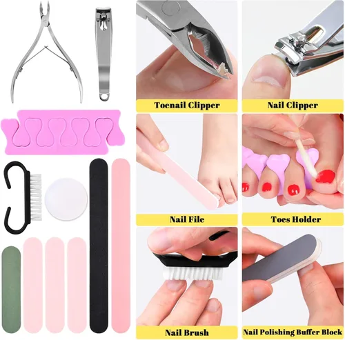 Miniatura 5 de Kit profesional de cuidado de pies, juego de pedicura de 30 piezas con lima de pies, afeitadora de callos, removedor de piel dura (negro)