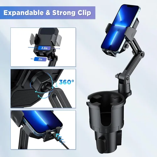 Miniatura 5 de OUTXE Expansor doble para portavasos de automóvil, adaptador de bebida multifunción ajustable expandible para asiento automotriz, camión, caravana