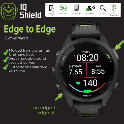 Miniatura 3 de IQShield Paquete de 6 protectores de pantalla para Garmin Forerunner 265s (1.654 in): fácil instalación, ultra fino, antiarañazos, película de TPU