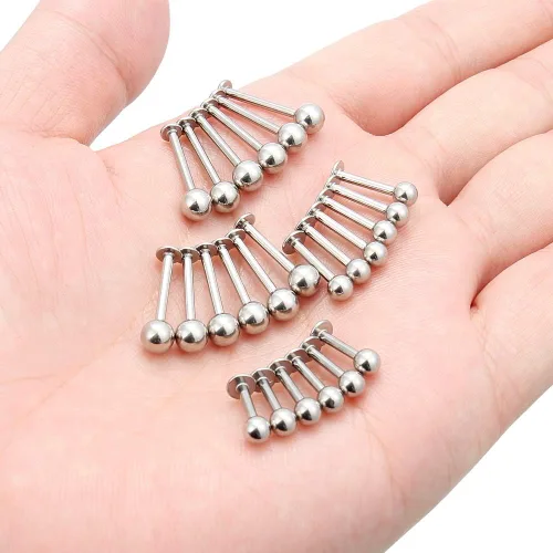 Miniatura 6 de Labret Barbell 24 piezas Monroe - Piercing para labio, hélice, tragus, cartílago, piercing de acero quirúrgico para mujeres y hombres, 20-12G