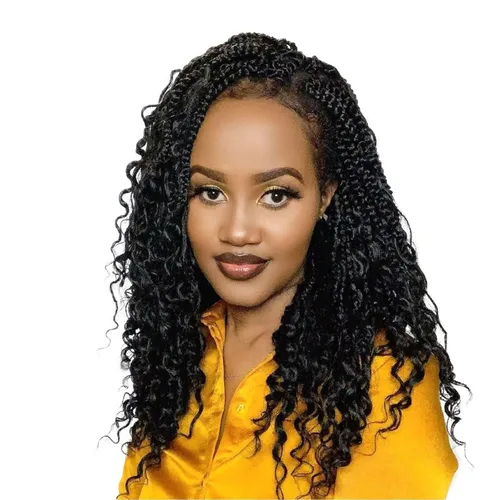 Miniatura 23 de Wodun Extensiones de cabello de ganchillo Goddess de 14 pulgadas, trenzas de caja con extremos rizados 3X estilo bohemio, extensiones de cabello