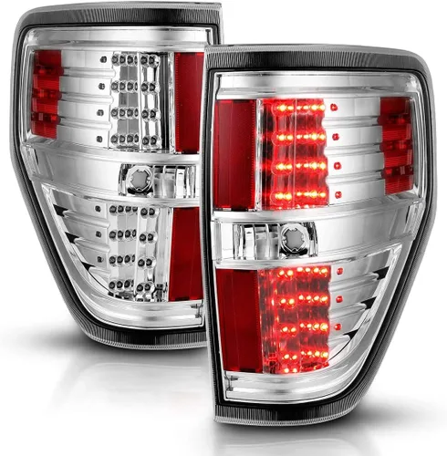 Miniatura 9 de AmeriLite - Juego de luces LED de repuesto para luces traseras y de freno, color negro, para Ford F-150 09-14, lado del pasajero y del conductor