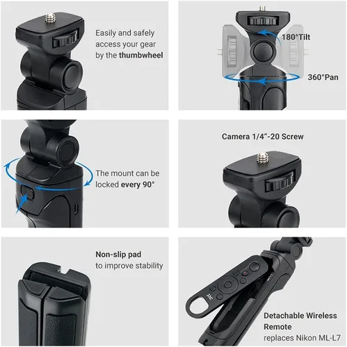 Miniatura 2 de Agarre de disparo de mano y mini trípode de mesa con función remota para Nikon Z30 Z50 Z f Zf Z fc Z7 II Z6 II COOLPIX P1000 P950 A1000 B600 For