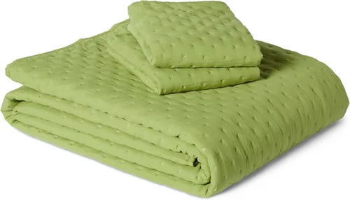 Miniatura 27 de Amazon Basics - Juego de edredón de microfibra cepillada, extra suave con textura natural, 3 piezas, tamaño Queen/Full, verde
