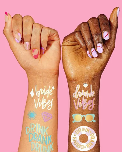 Miniatura 3 de xo, Fetti Bride Vibes - Tatuajes de despedida de soltera - 32 estilos de purpurina Decoración de fiesta de bach, regalo de dama de honor, regalo