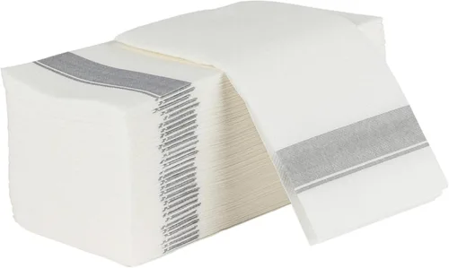 Servilletas de cena desechables con diseño plateado de un solo uso, absorbentes, suaves, elegantes, toallas de mano para el baño, fiestas, bodas,