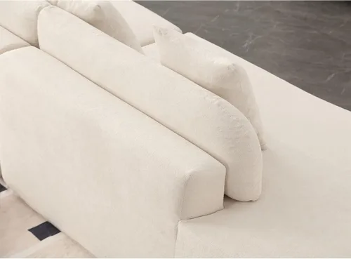 Miniatura 9 de Sofá curvo de 130.5 pulgadas para sala de estar, moderno sofá modular minimalista en nube, sofá de gran tamaño comprimido sin hueso de 3 plazas