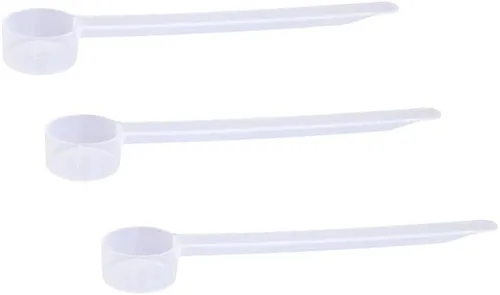 Miniatura 21 de Conjunto de 5 cucharas medidoras de plástico, 6 cucharadas (90 cc 3/8 taza 3 oz. 90 mL) con mango largo para polvos, gránulos, café, comida