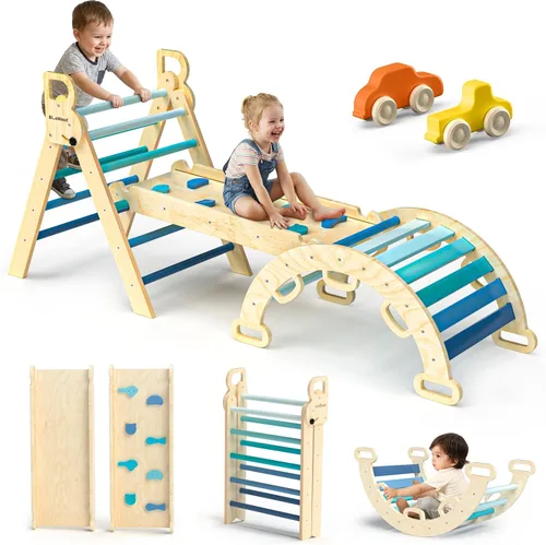 Conjunto de Triángulo Pikler BlueWood - Azul Cielo