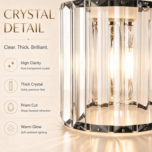 Miniatura 7 de Lxybcce Moderna lámpara de tocador de baño de cristal, 14 pulgadas, 2 luces, accesorios de luz negra sobre el espejo, fácil instalación e