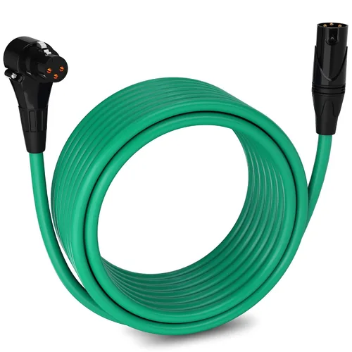 Miniatura 119 de LyxPro Cable de micrófono XLR hembra a macho de ángulo recto de 3 pines de 1.5 pies para altavoces amplificados, interfaz de audio, rendimiento