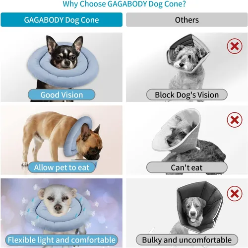 Miniatura 4 de Cómodo y ajustable cono de perro suave alternativo después de la cirugía – Collar isabelino de dona para gatos, perros medianos y perros pequeños