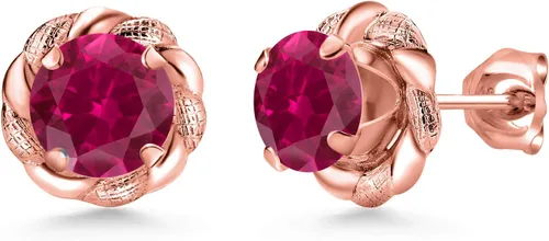 Miniatura 26 de Gem Stone King Aretes de plata de ley 925 de 0.236 in con piedra natal redonda para mujer