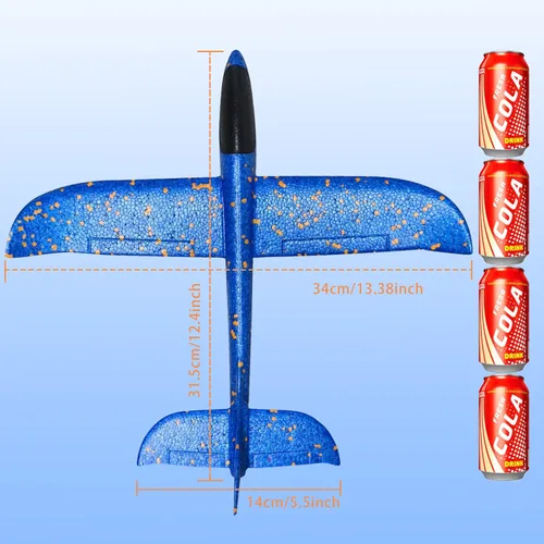 Miniatura 5 de VCOSTORE Paquete de 2 aviones de espuma de catapulta para niños, aviones planeadores de espuma de 13.3 pulgadas, aviones de espuma de poliestireno