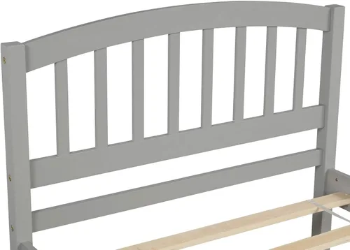 Miniatura 6 de SOFTSEA Base de cama de plataforma individual con nido y cabecero, cama de plataforma de madera con nido y cabecero, marco de cama nido extraíble