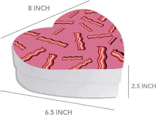 Miniatura 5 de Andaz Press Caja en forma de corazón para el día de San Valentín con tapa, divertida caja reutilizable en forma de corazón para tocino, caja de Bacon