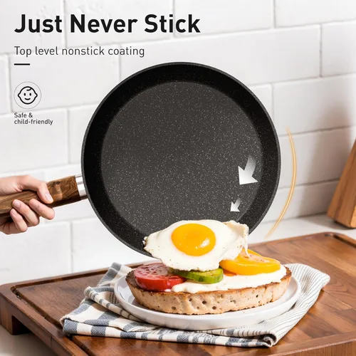 Miniatura 5 de DishDelight Juego de ollas y sartenes antiadherentes, 17 piezas de utensilios de cocina de granito con revestimiento de granito antiadherente, juego
