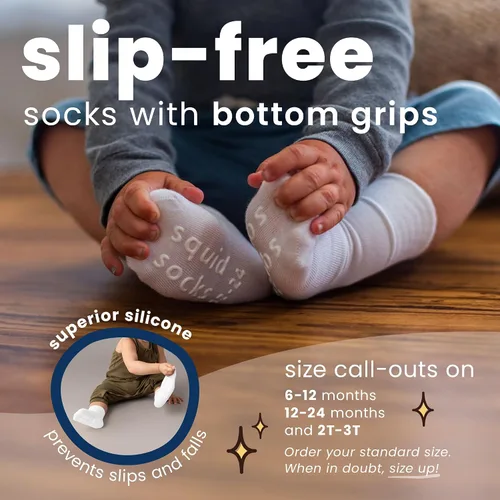 Miniatura 64 de squid socks Calcetines de viscosa de bambú 0-6M, 6-12M, 12-24M y 2T-3T Calcetines que se mantienen puestos