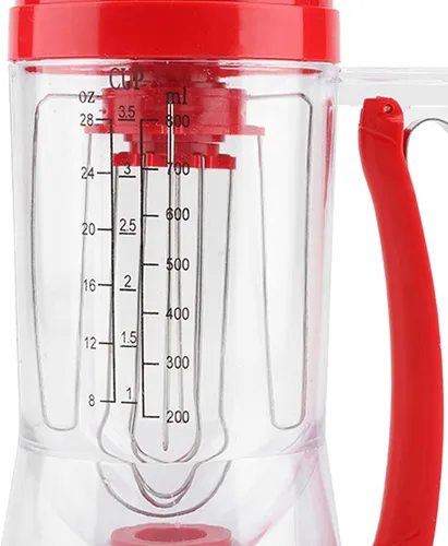Miniatura 9 de Dispensador de masa para panqueques con mezclador y escala de medición, dispensador de masa de gofres para panqueques, magdalenas, muffins, crepes