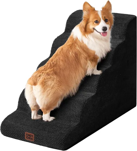 Miniatura 20 de EHEYCIGA Rampa de escaleras curvadas para perros pequeños de 15.7 pulgadas de alto, escalones para perros de 3 escalones para sofá y silla