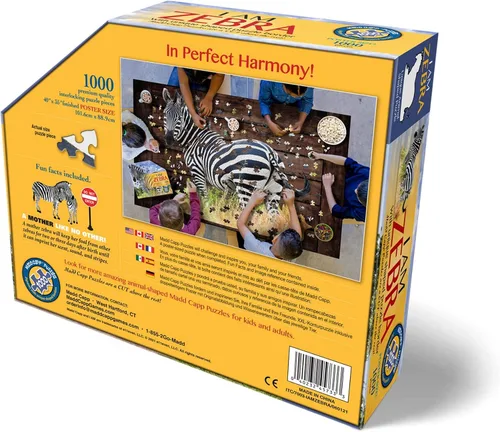 Miniatura 3 de Madd Capp Puzzles - I AM Zebra - Rompecabezas de 1000 piezas con forma de animal, multicolor