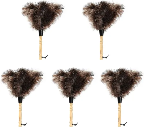 Miniatura 15 de Plumero Retráctil de Pluma de Avestruz para Limpieza, Plumero de Plumas Esponjoso y Natural con Mango Retráctil, Suministros de Limpieza de Mano