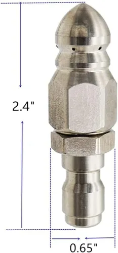 Miniatura 2 de (1 pieza) Boquilla de chorro de alcantarillado para lavadora a presión con conector rápido de 1/4 pulgadas, boquilla de manguera de chorro