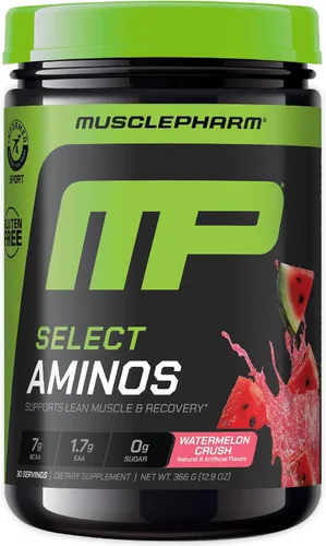 MusclePharm Select Amino's Amino's EAA + BCAAs, polvo de aminoácidos esenciales después del entrenamiento, suplemento energético preentrenamiento