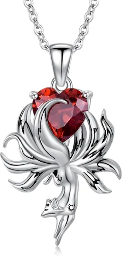Dorunmo Collares de animales con colgante de flamenco de rana y fénix de plata de ley, regalos de Navidad para mujeres y niñas