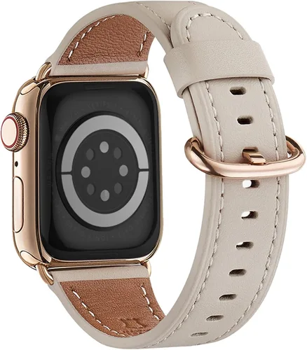 Miniatura 39 de WFEAGL Compatible con Apple Watch Banda 38mm 40mm 41mm para Mujeres, Correa de Cuero de Grano Superior para iWatch Ultra SE & Series 9 8 7 6 5 4 3