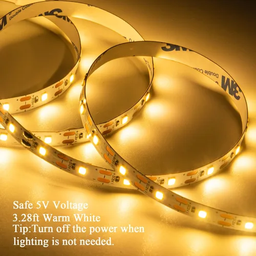 Miniatura 2 de Tira de luces LED cortas alimentadas por pilas con intermitente, 3.28 pies/1PCS luces LED de hadas flexibles a pilas brillantes para caja de Blanco