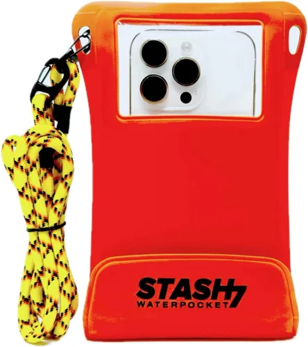 Stash7 Funda impermeable para teléfono con cordón largo | IPX8 Adventure Grade Funda seca para teléfono celular, compatible con iPhone 15 Pro Max,