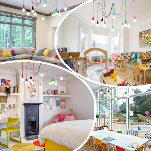 Miniatura 7 de Lámpara Colgante de Araña Colorida, Luminarias Divertidas para Niños, Lámpara de Techo Ajustable DIY para Habitación de Niñas y Niños, Sala