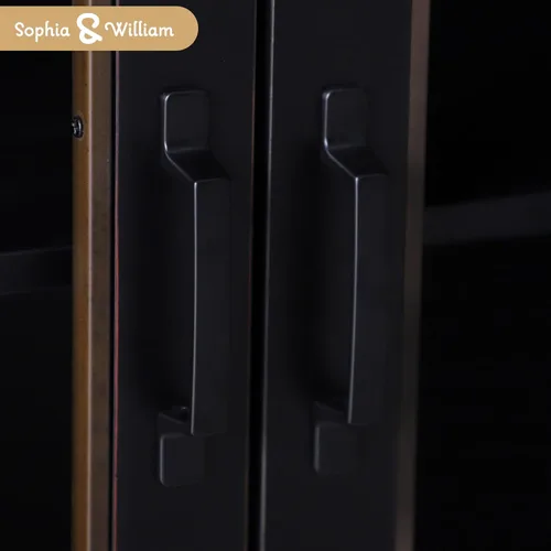 Miniatura 3 de Sophia & William Armario decorativo con 2 puertas, gabinete de almacenamiento envejecido con puerta de ventana de iglesia de metal para entrada