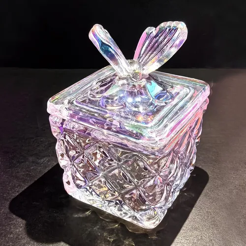 Miniatura 8 de CORFULRA Plato de monómero grande con tapa, taza de vidrio en polvo líquido acrílico, soporte cuadrado de mariposa para cepillos de uñas, 3 onzas